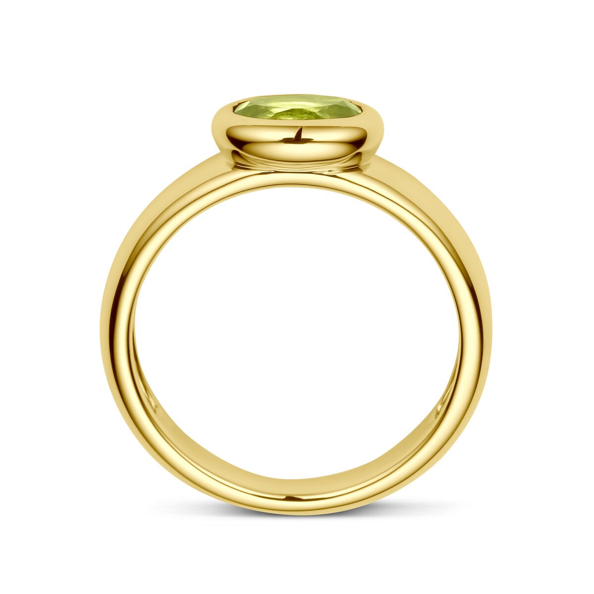 Anello in Oro Giallo 14k con Peridoto – Castone Ovale 7,5x9mm
