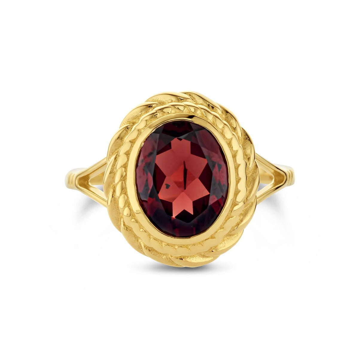 Anello in Oro 14k con Granato – Taglio Ovale