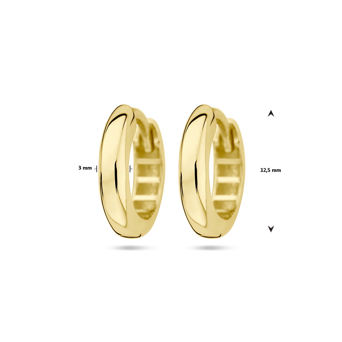 Cerchi in oro – 9k oro giallo, 12.5 mm con chiusura a cerniera