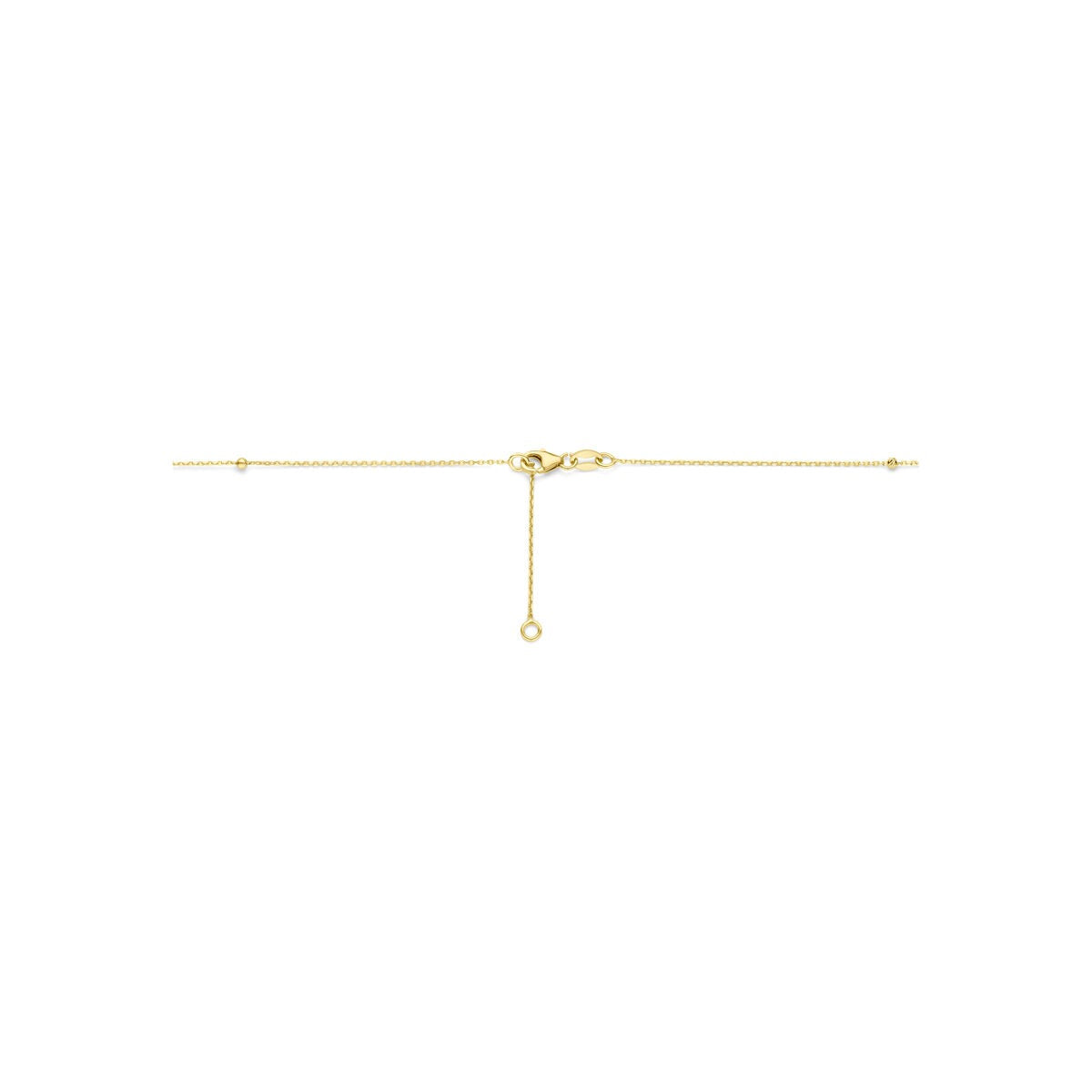 Collana in oro giallo 14k con sferette e bastoncini