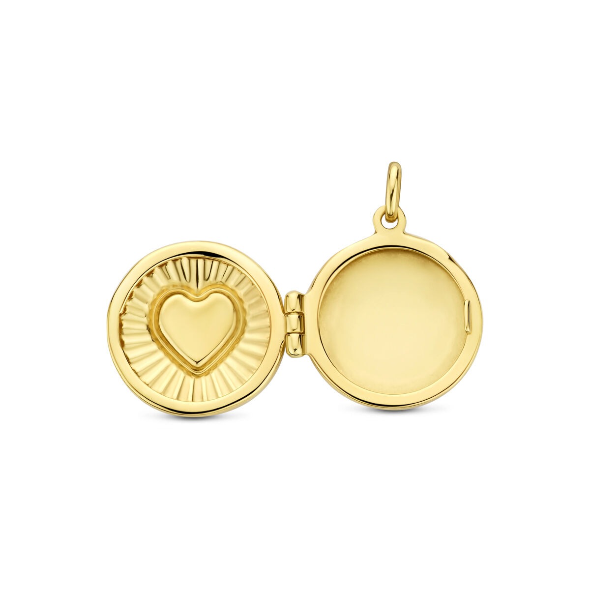 Medaglione in oro giallo 14k con cuoricino