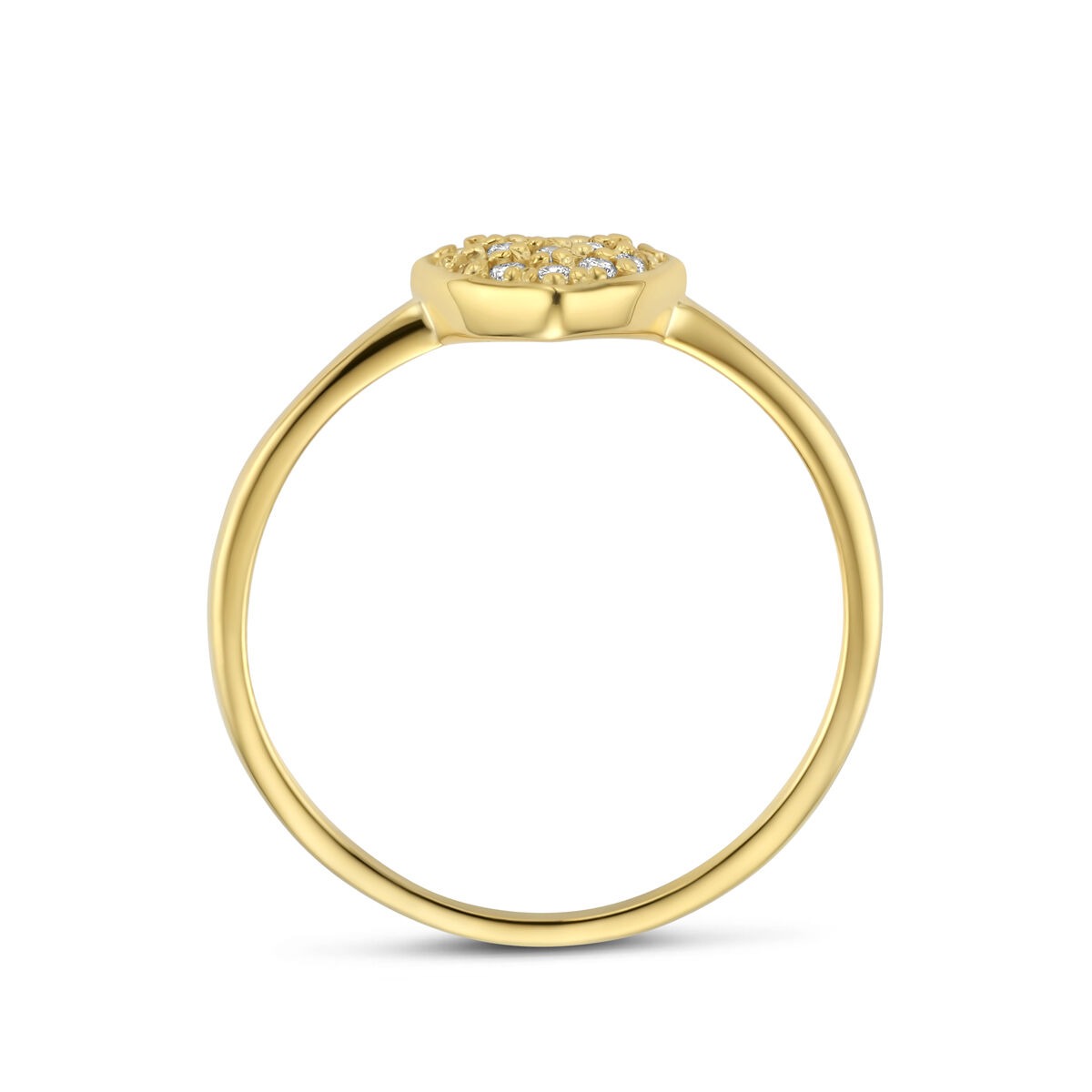Anello da donna in oro giallo 14k a forma di cuore con diamante – 0,10 ct