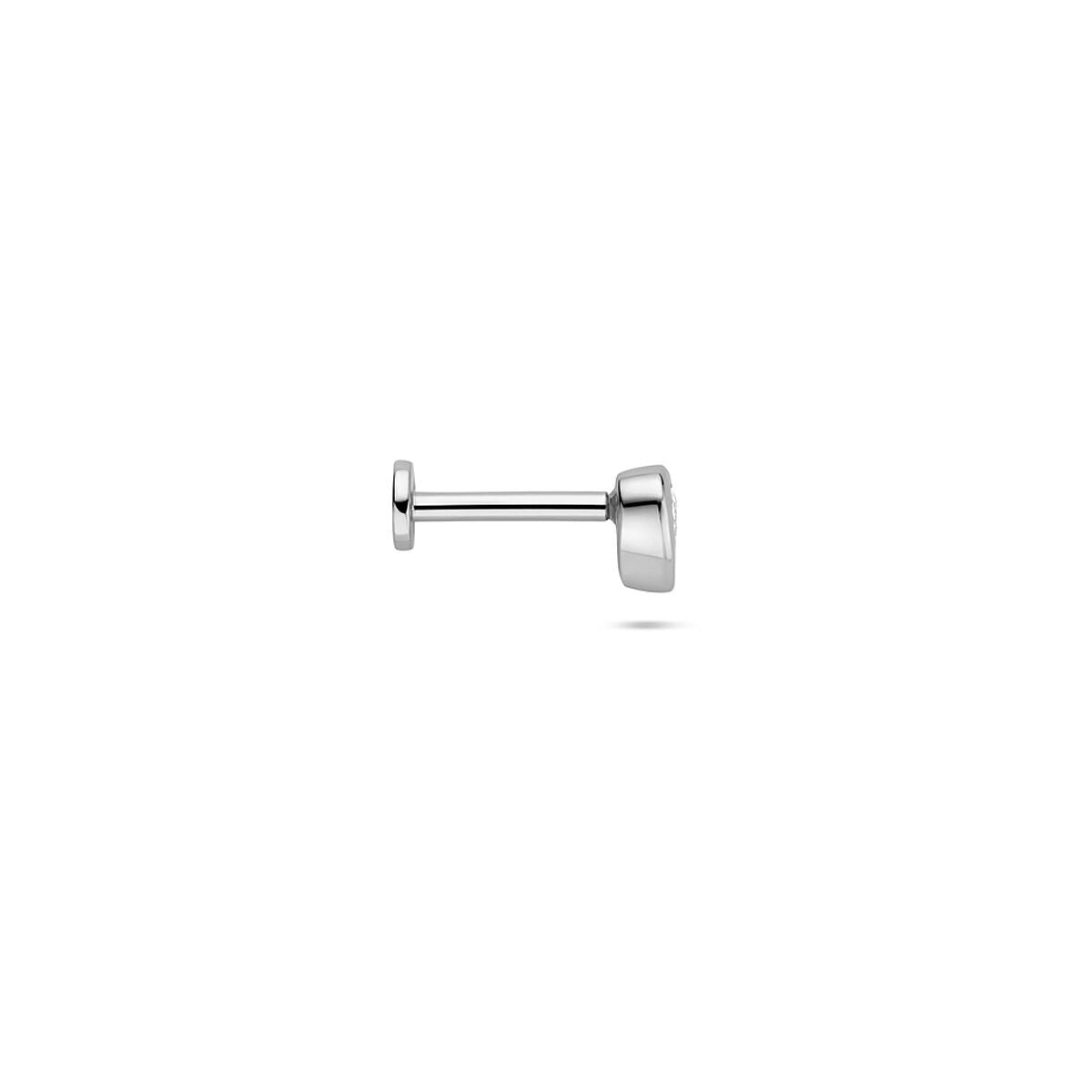 Piercing flat back in argento a cuoricino con zirconia – rodiato 925