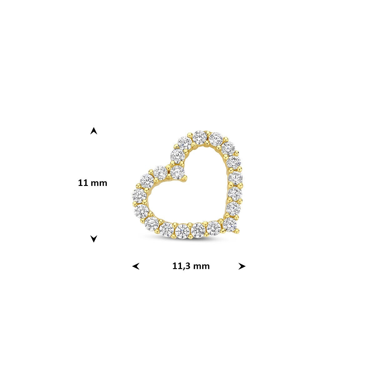Ciondolo in oro con cuore di zircone – 14k
