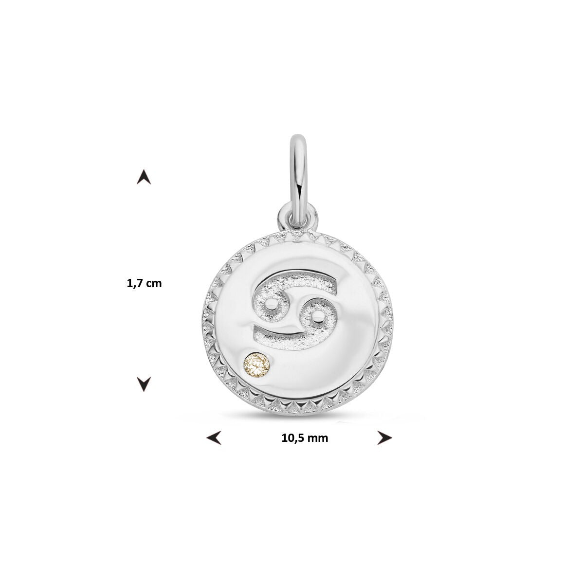 Ciondolo segno zodiacale in argento con zircone verde