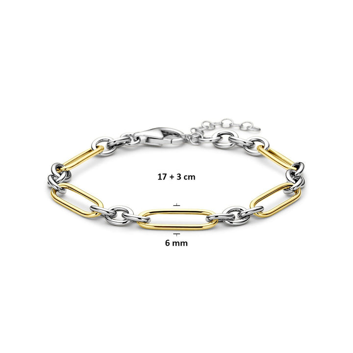 Verguld en gerhodineerd 925 zilveren anker armband