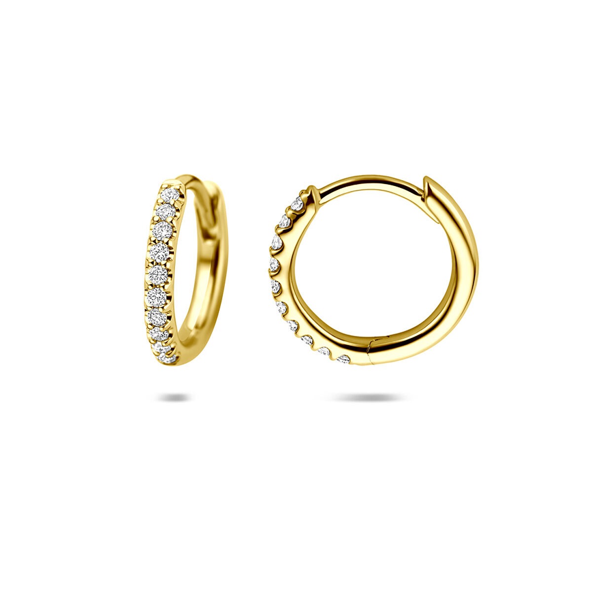 Orecchini a clip in oro giallo 14k con diamante lab grown