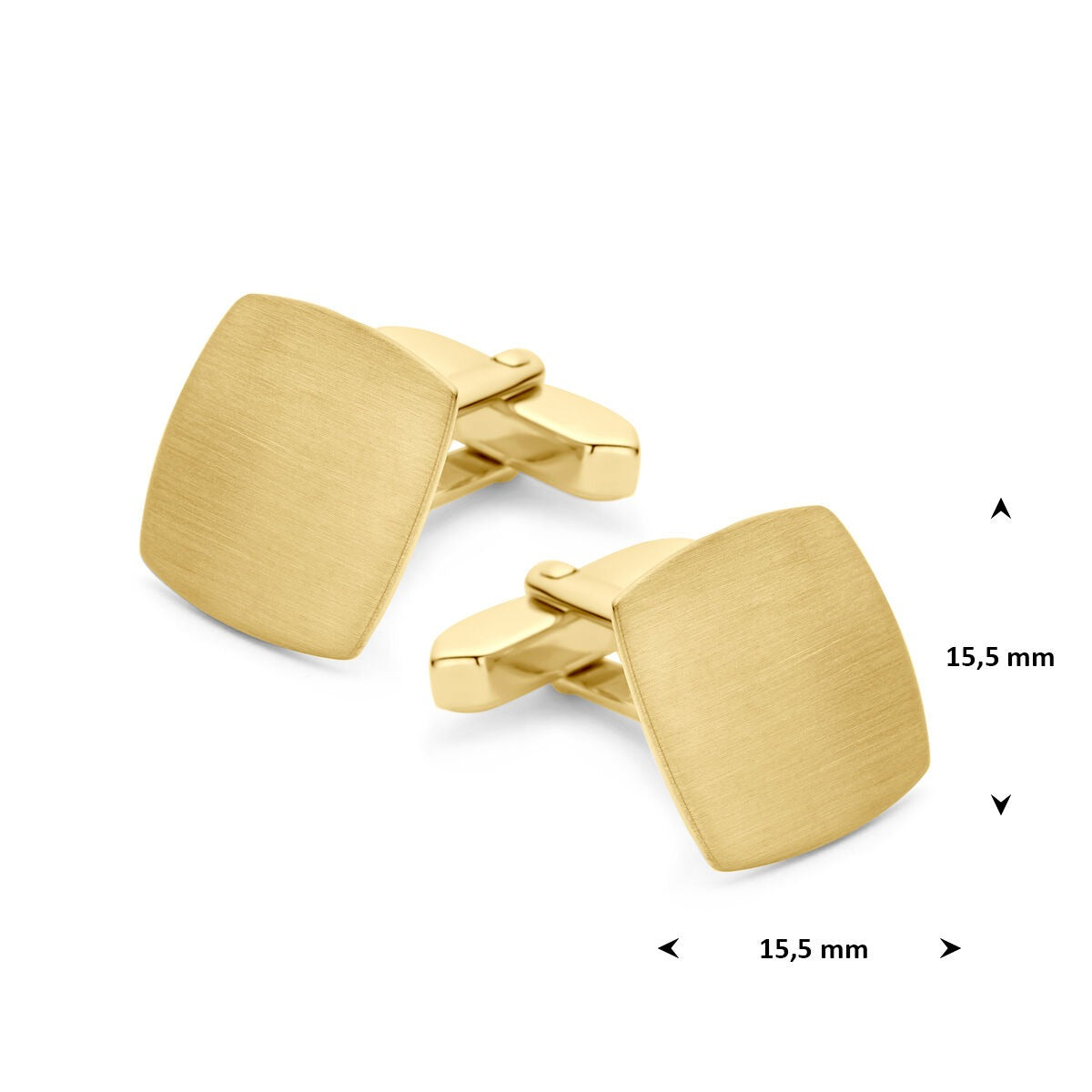 Gemelli in argento 925 dorato 15,5 x 15,5 mm