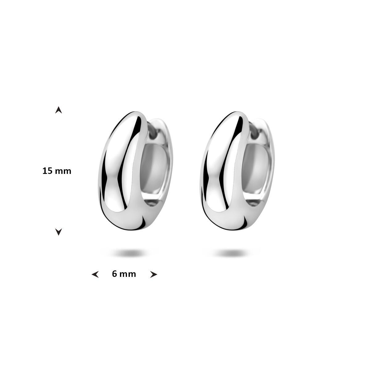 Orecchini a scatto in argento rodiato – eleganti orecchini da donna con chiusura a cerniera