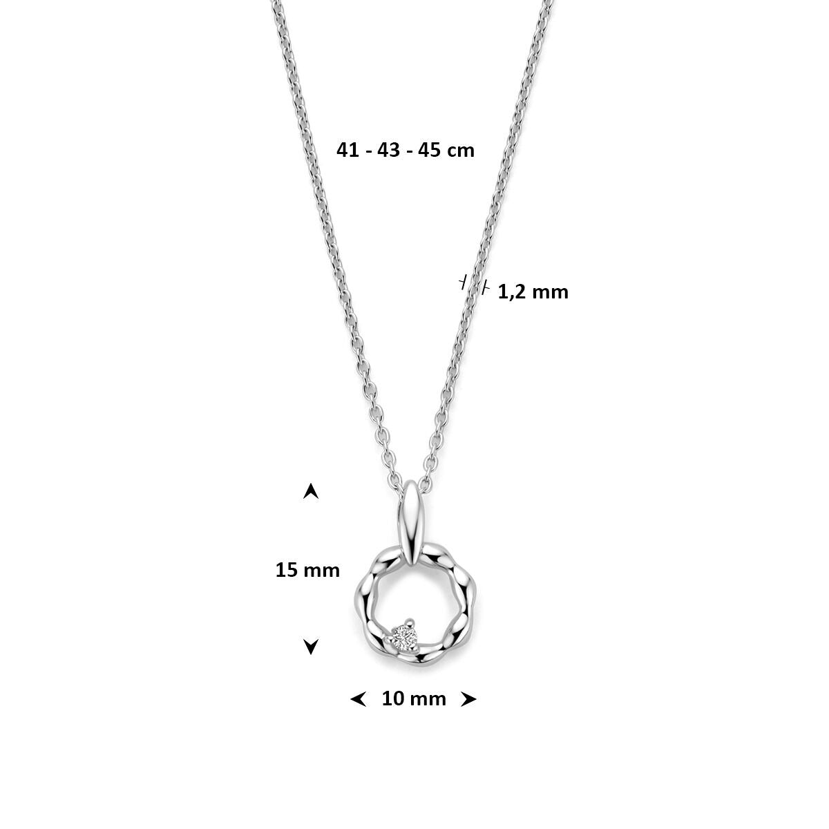 Collana in argento rodiato con zirconia