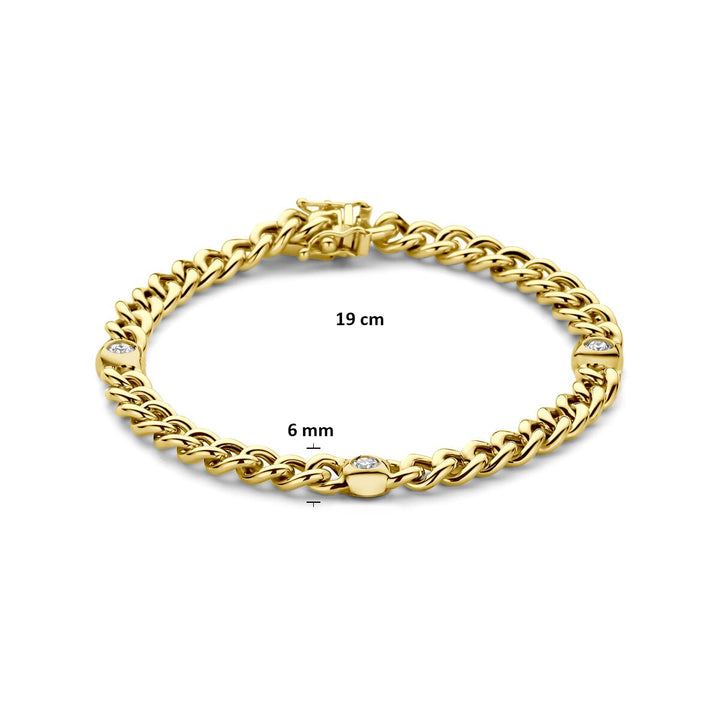 14k Geelgouden gourmet armband met diamant