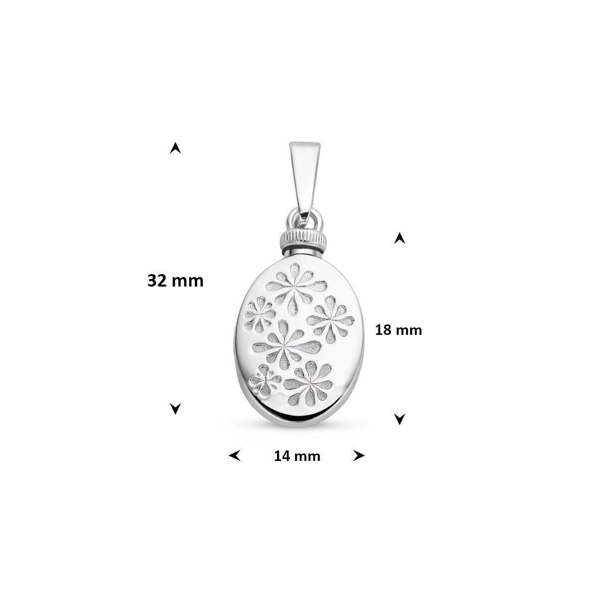 Ciondolo portaceneri ovale in argento – gioiello commemorativo in argento 925