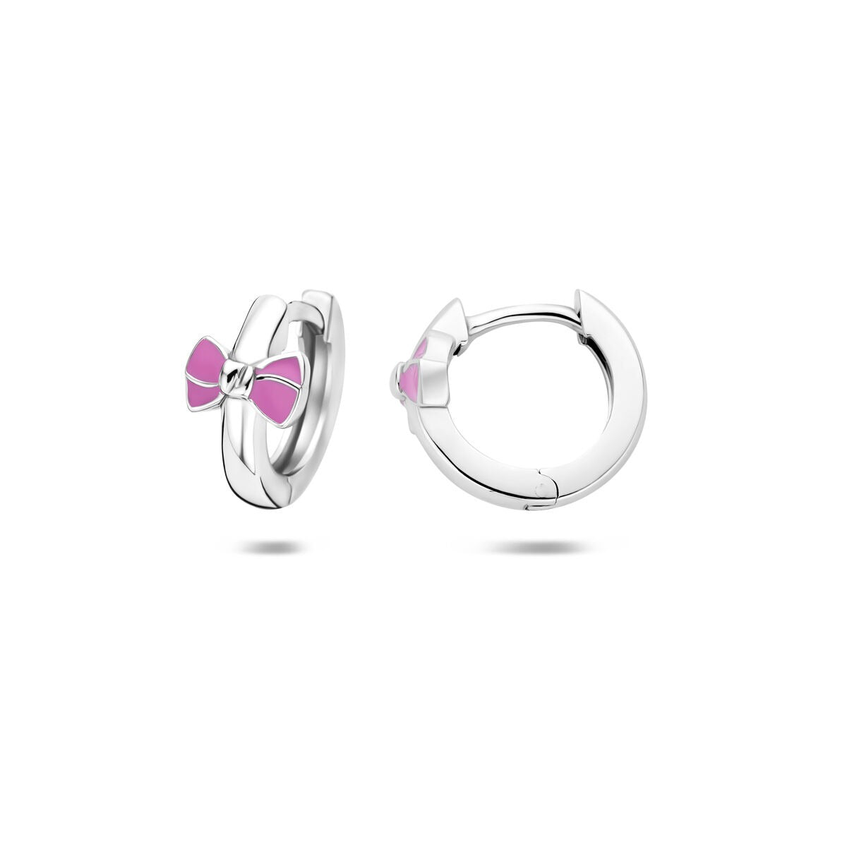 Creole per bambini in argento con fiocco – rodiato 925