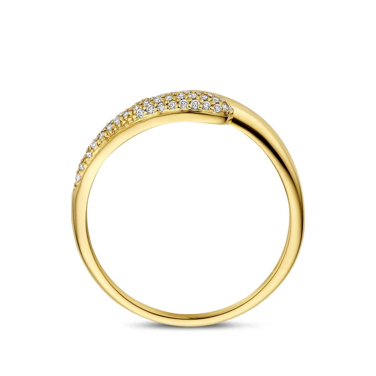 Anello in oro giallo 14k con diamante 0.15ct