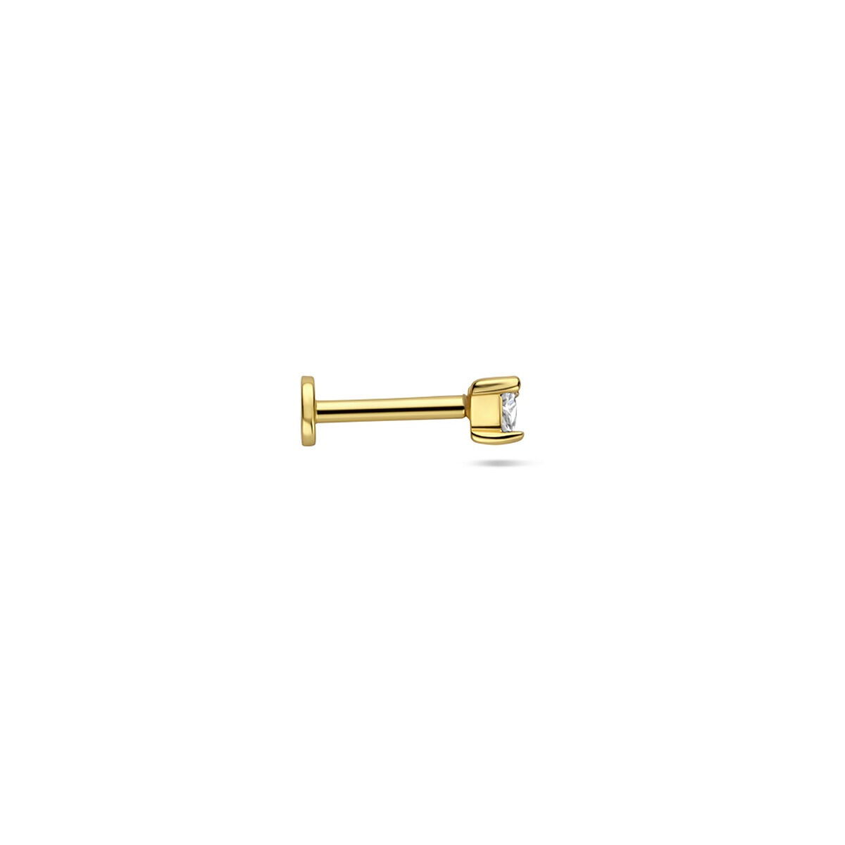 Piercing flat back in argento 925 placcato con zirconia triangolare