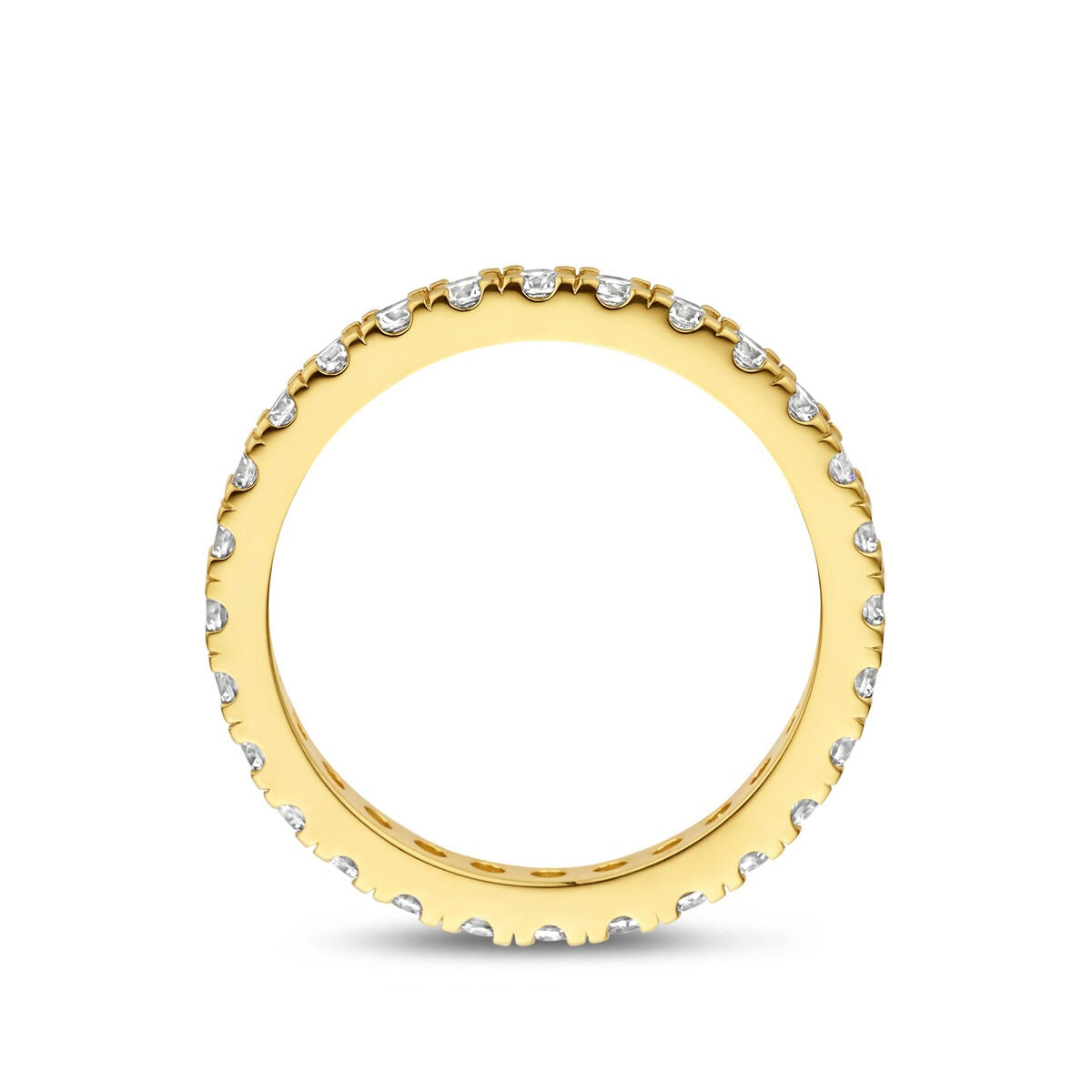 Anello in argento 925 dorato con zircone 2.2 mm