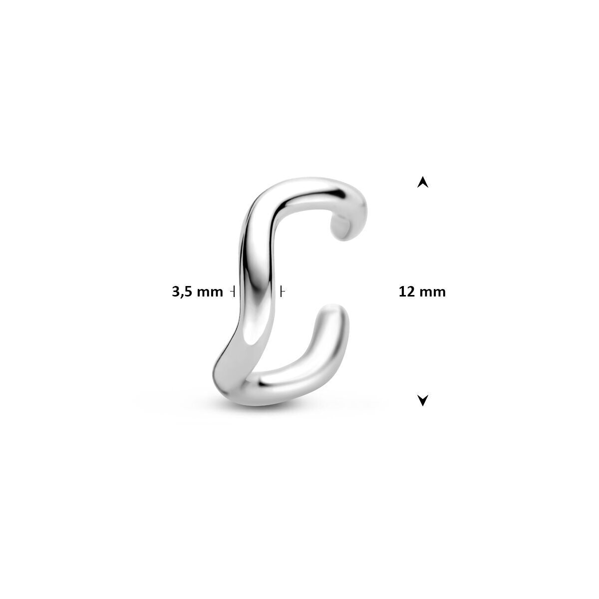 Ear cuff in argento – argento 925 rodiato