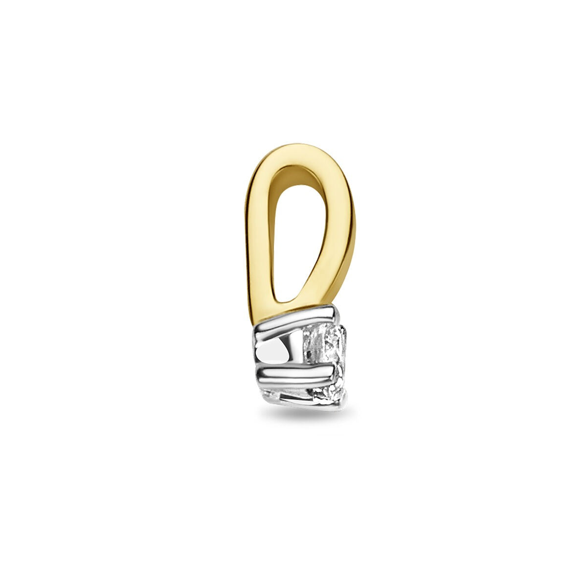 Ciondolo in oro bicolore 14k con diamante