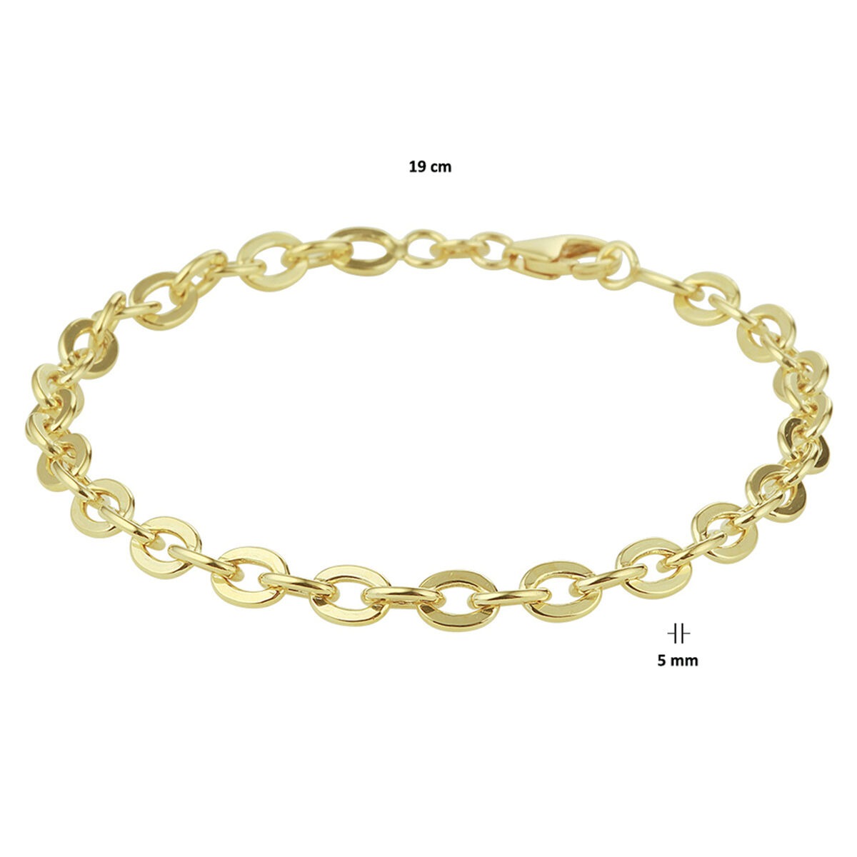 Bracciale ancora in oro giallo 14k