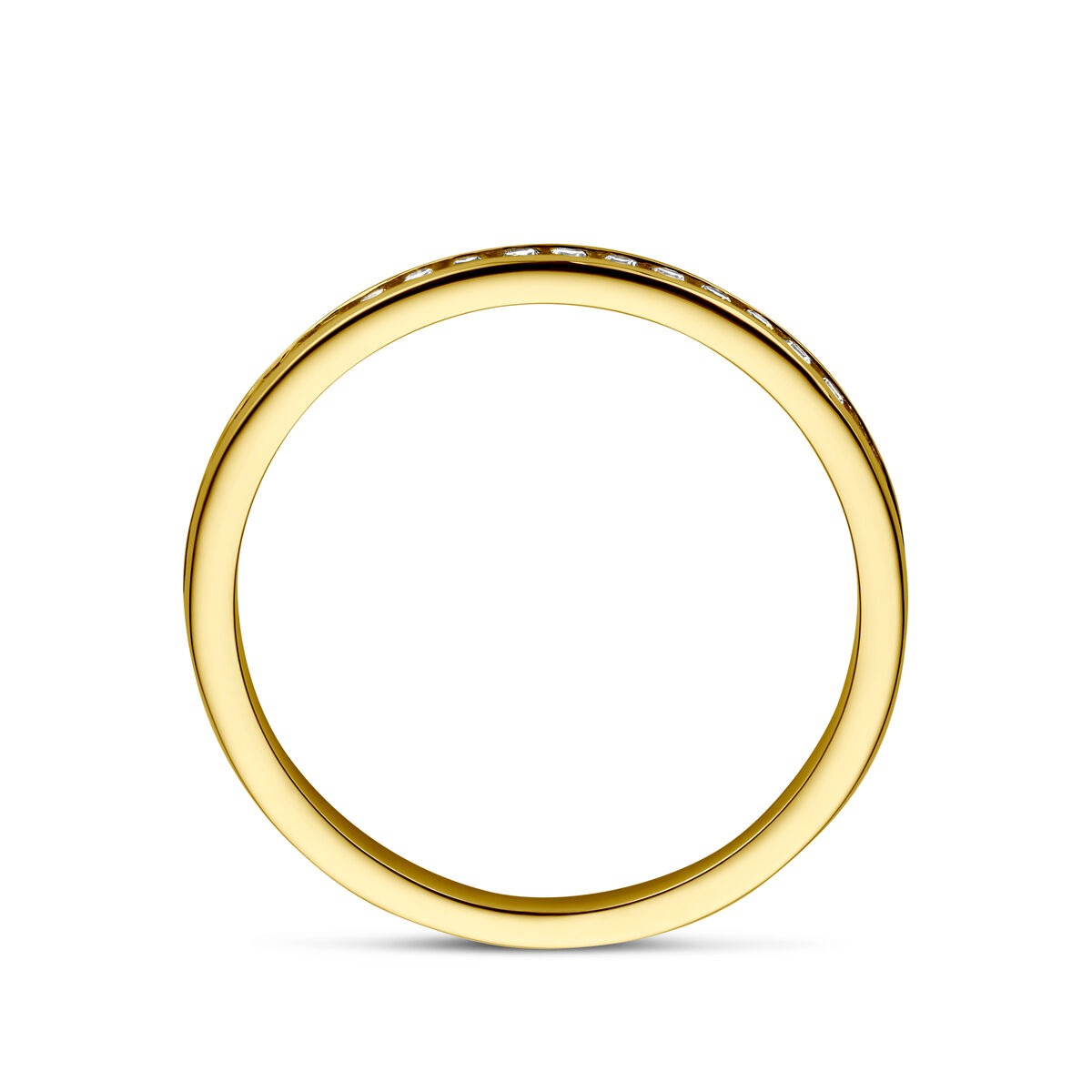 Anello scorrevole in oro giallo 9k con zirconi