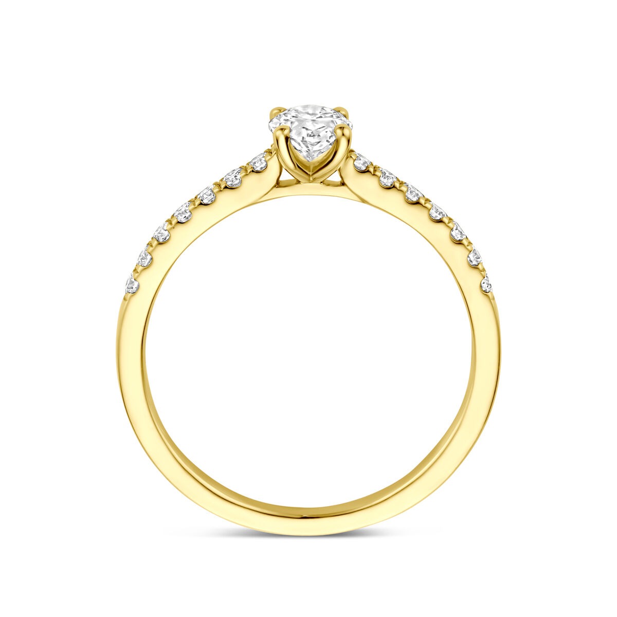 Anello in oro 14k con diamante lab grown – taglio ovale