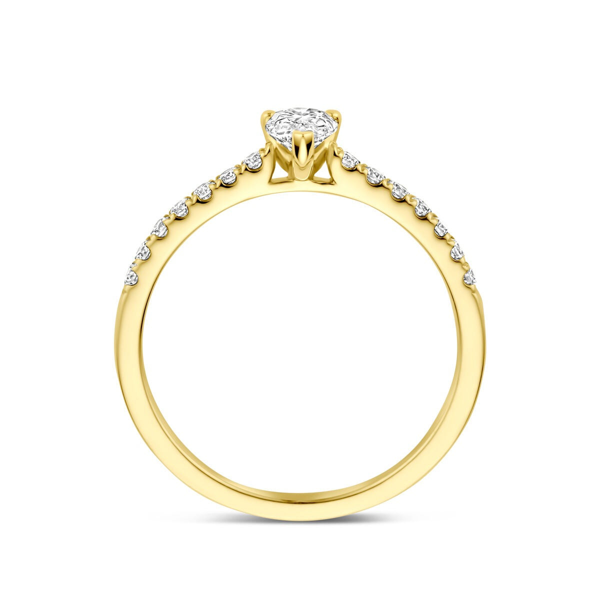 Anello in Oro 14k con Diamante Lab Grown – Taglio a Pera