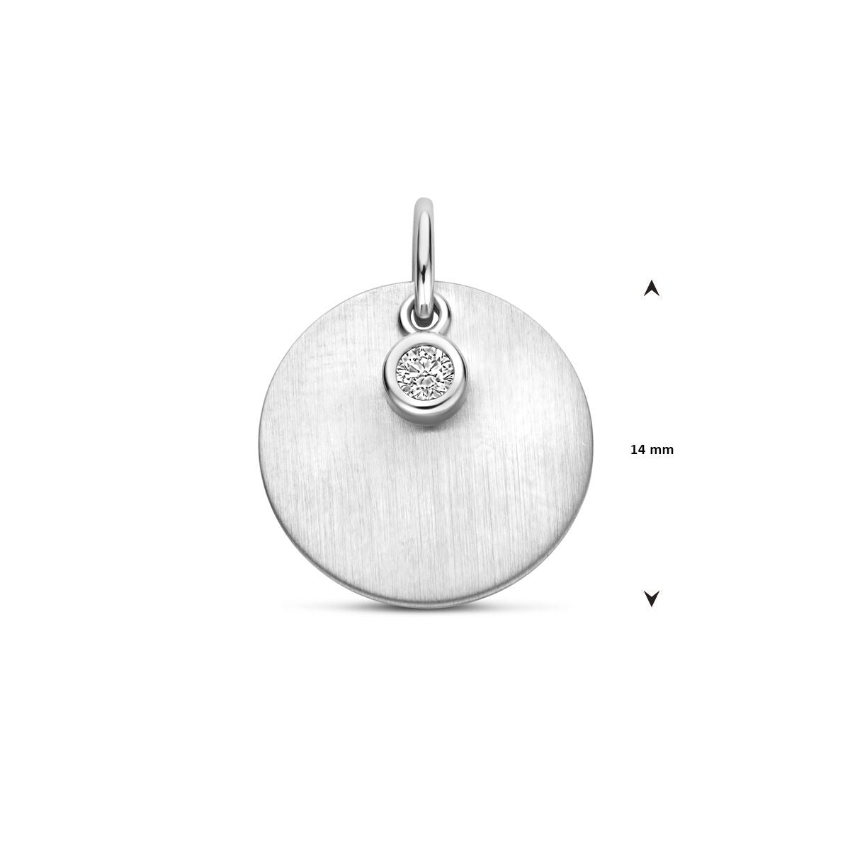 Ciondolo da incisione in argento con zircone – argento 925 rodiato