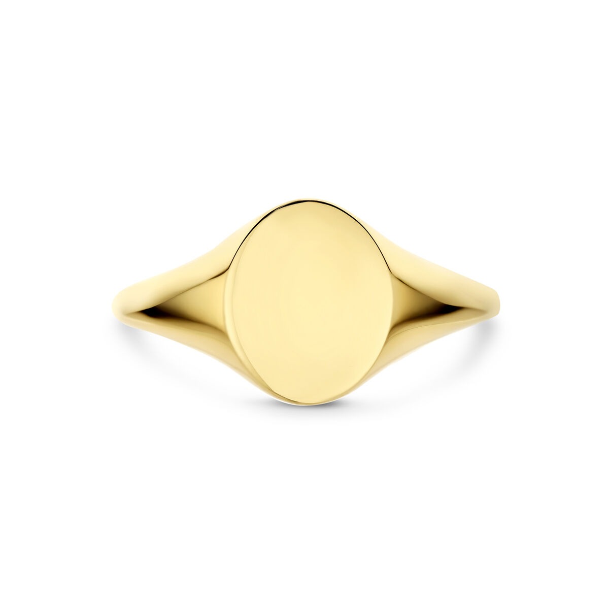 Anello da incisione 9k oro giallo ovale – Anello sigillo da donna senza pietra