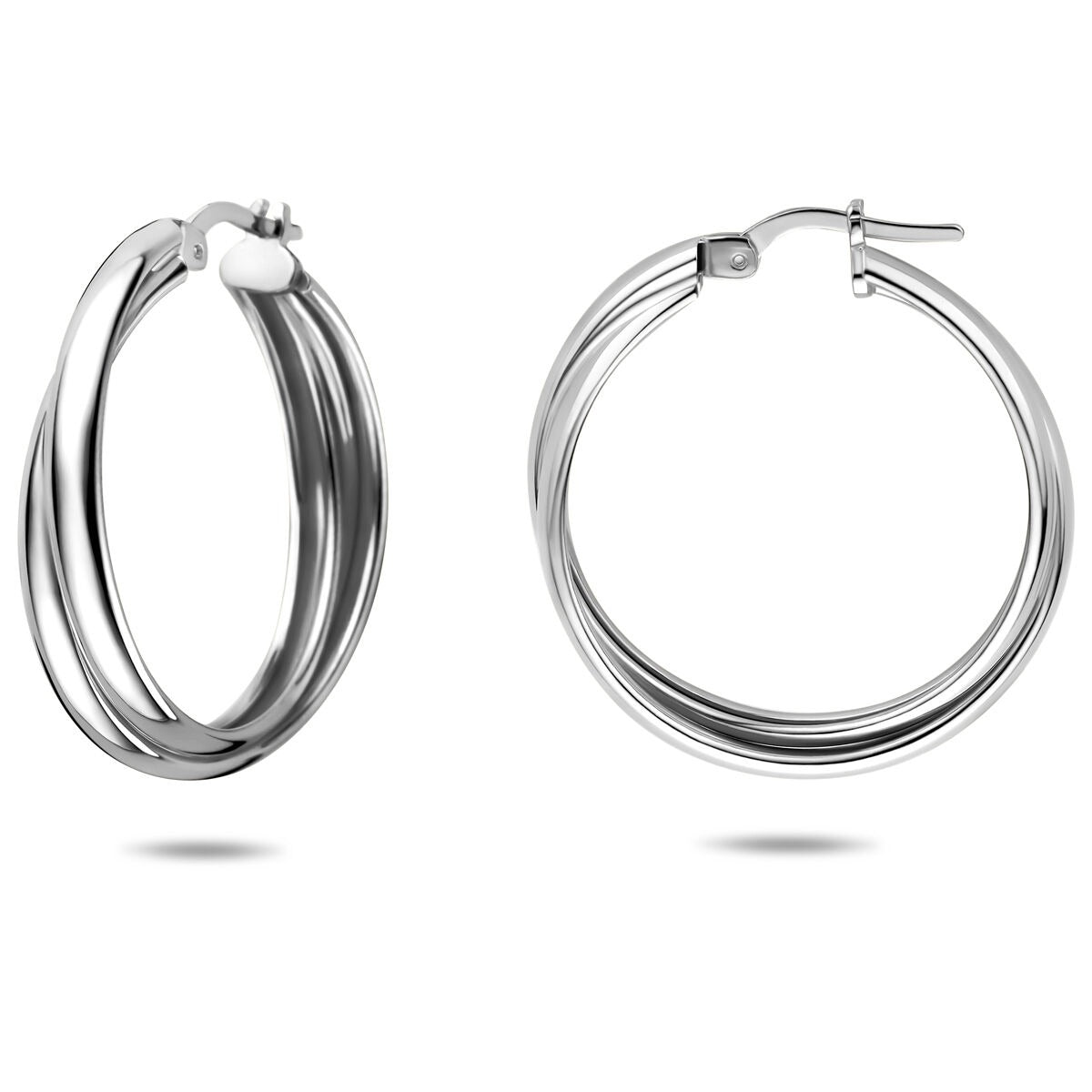 Orecchini a cerchio in argento 925 rodiato