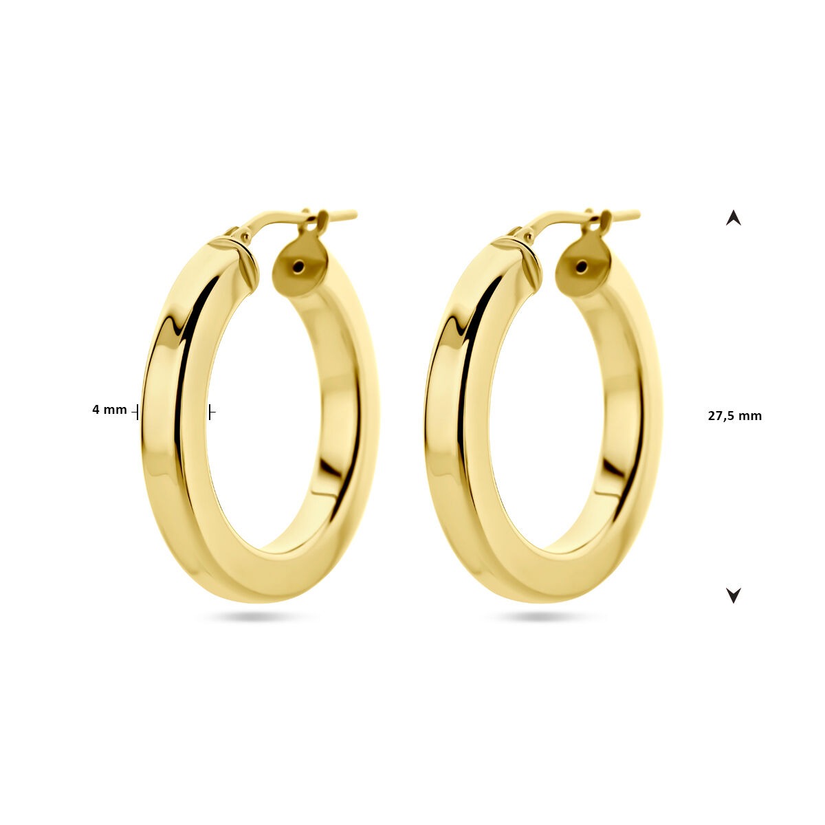 Orecchini a Cerchio in Argento Dorato – Piatti 27,5 mm