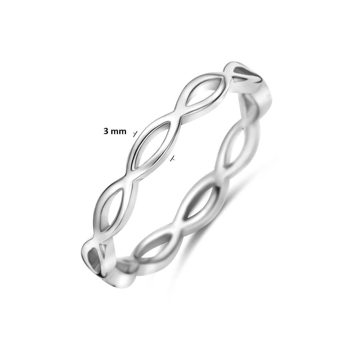 Anello in argento 925 rodiato 3 mm da donna