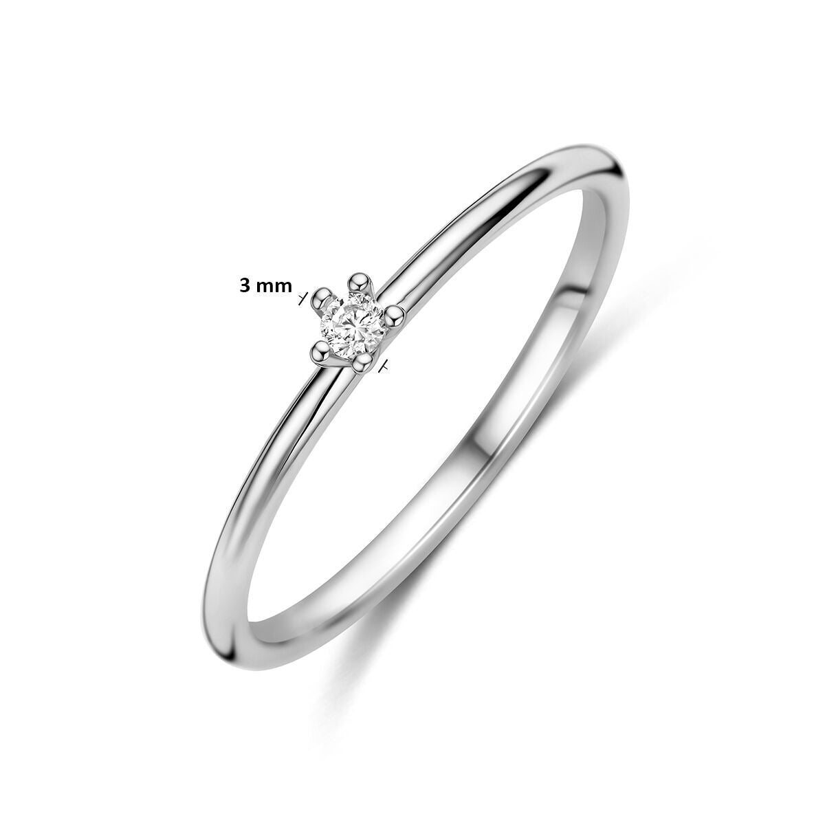 Gerhodineerd 925 zilveren ring met zirkonia