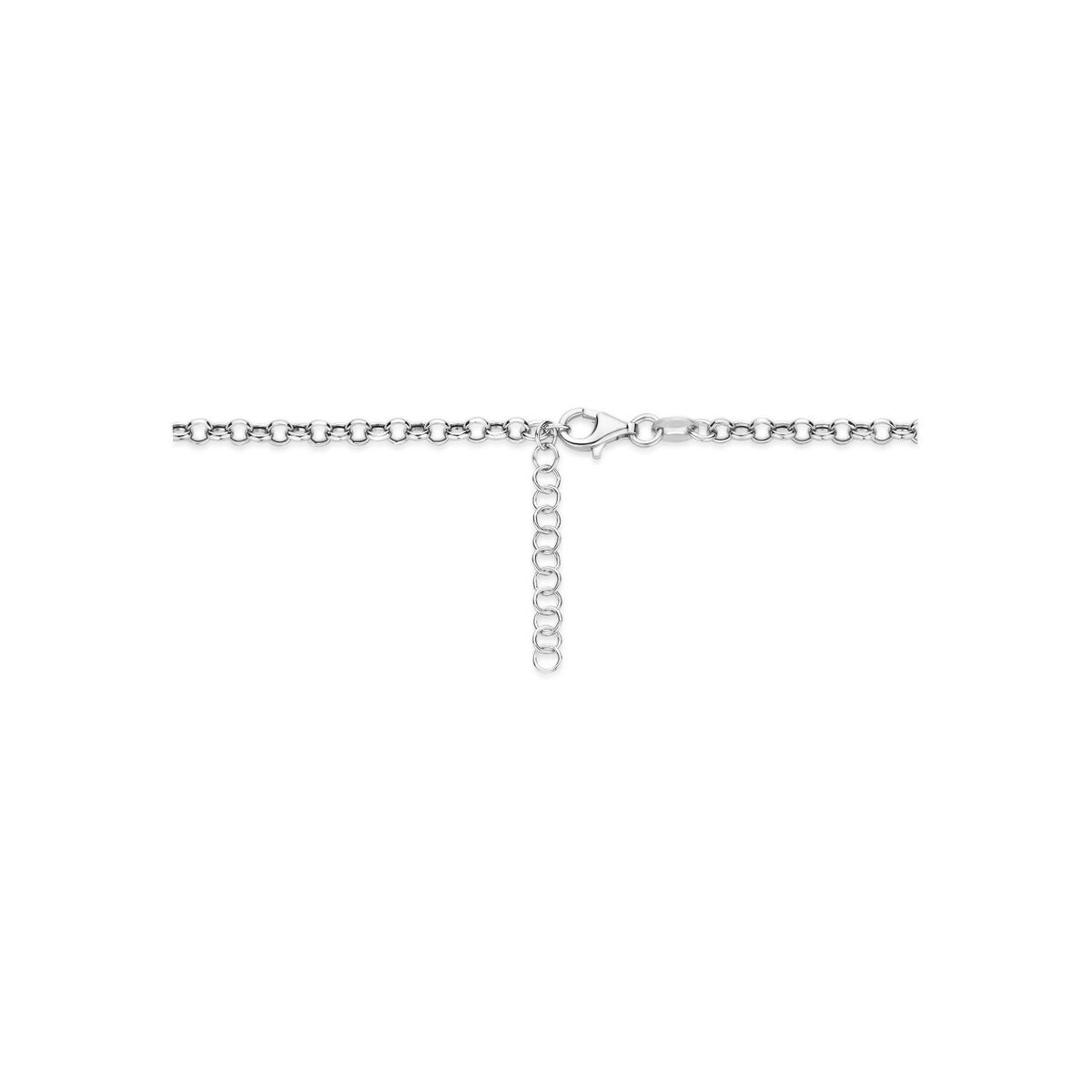 Collana a Y in argento 925 rodiato con cuoricino