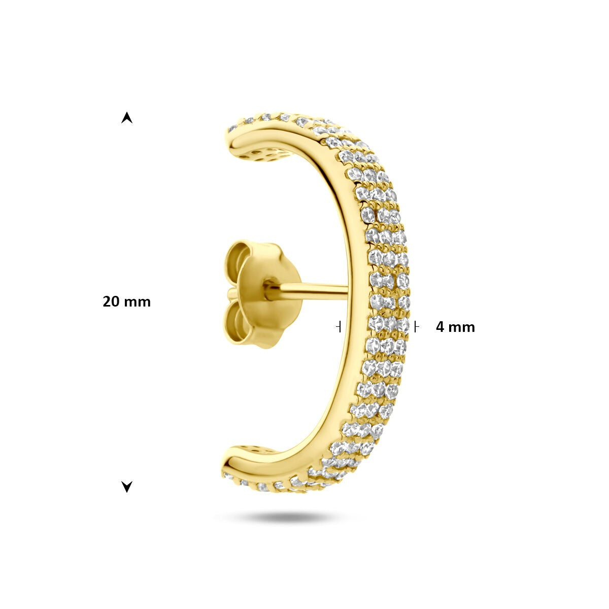 Orecchino in argento 925 dorato con zircone