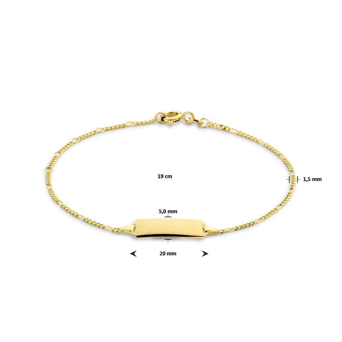 bracciale da incidere da donna in oro giallo 14k – maglia figaro