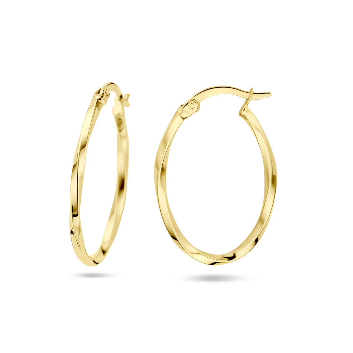 Orecchini a cerchio ritorti in oro giallo 14k – 28 mm