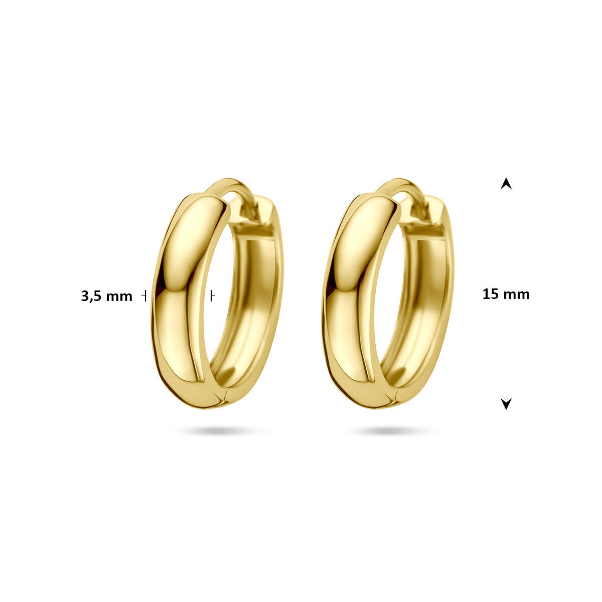 Orecchini a cerchio in oro giallo 9k 3,5 mm