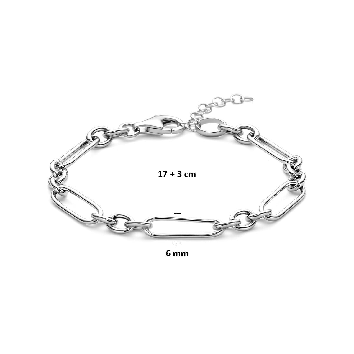 Bracciale a catena ancora in argento rodiato da donna