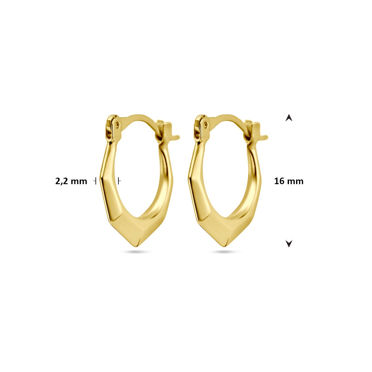 Orecchini a cerchio in 14k oro giallo lapide