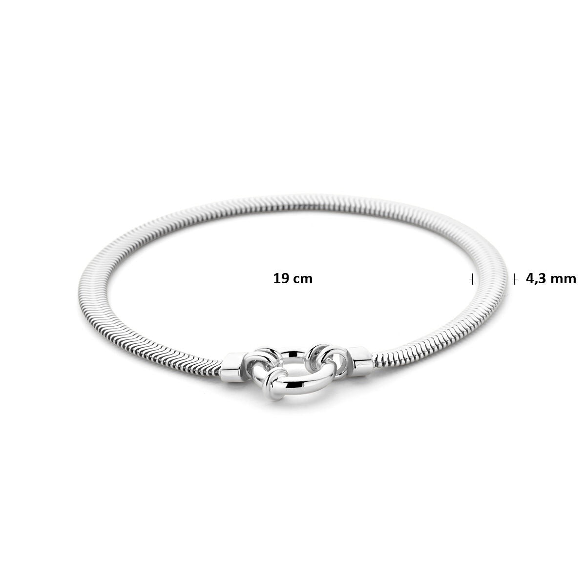 Bracciale in argento 925 maglia serpente piatta