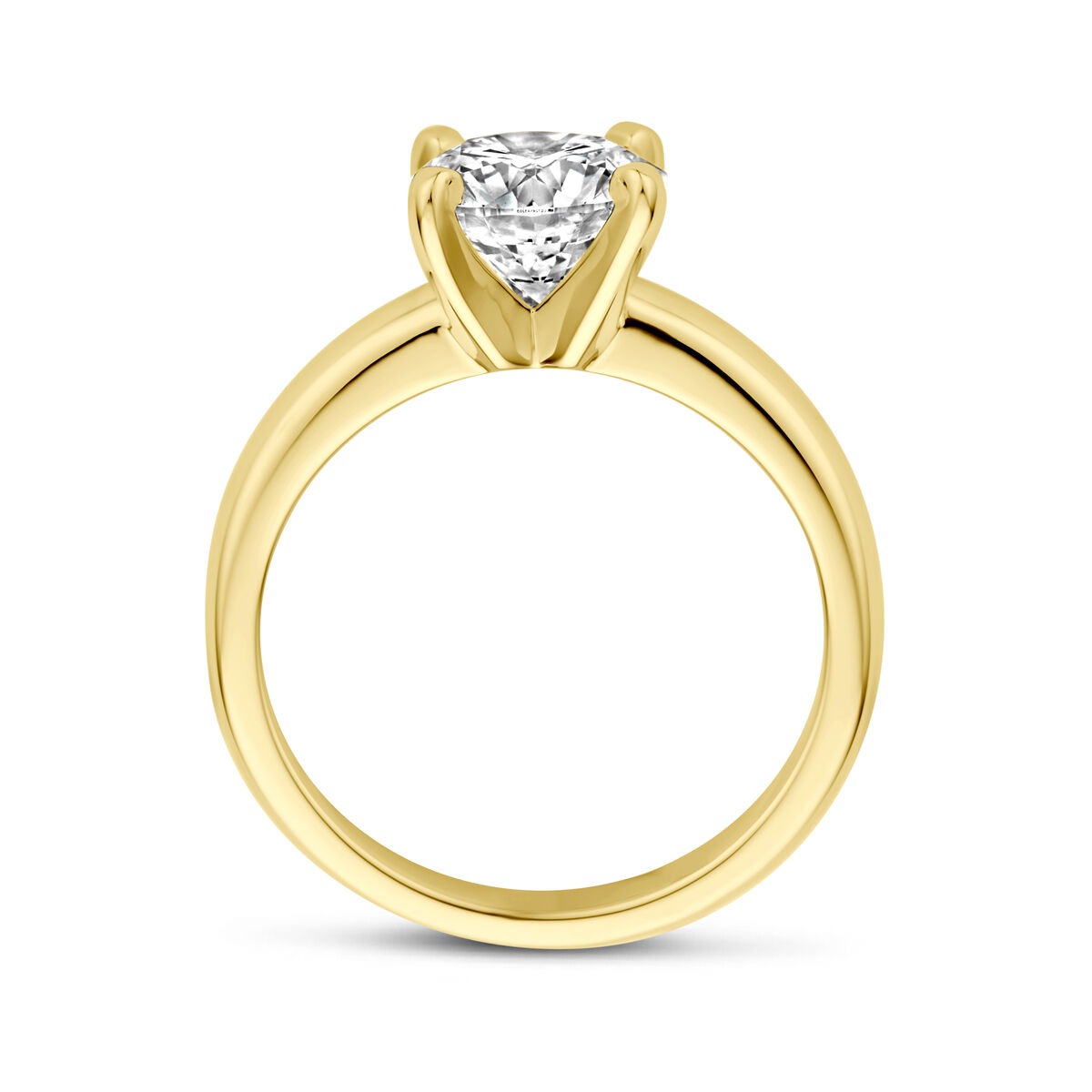 Anello in oro giallo 14k con diamante lab grown 2.00ct