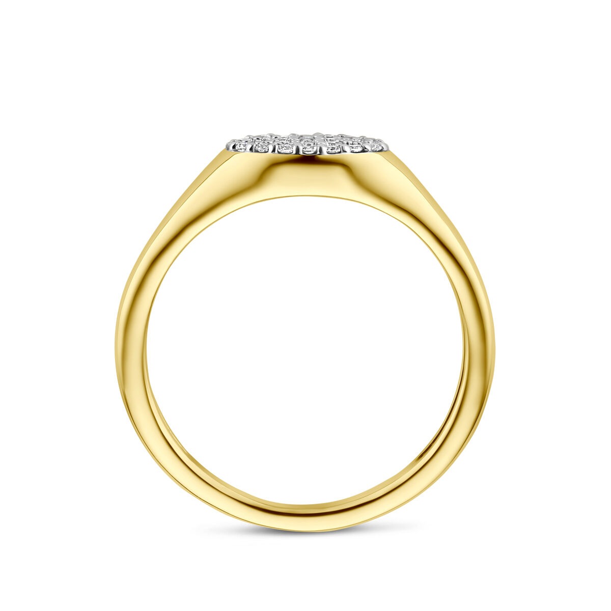 Anello in oro giallo 14k con diamante lab grown