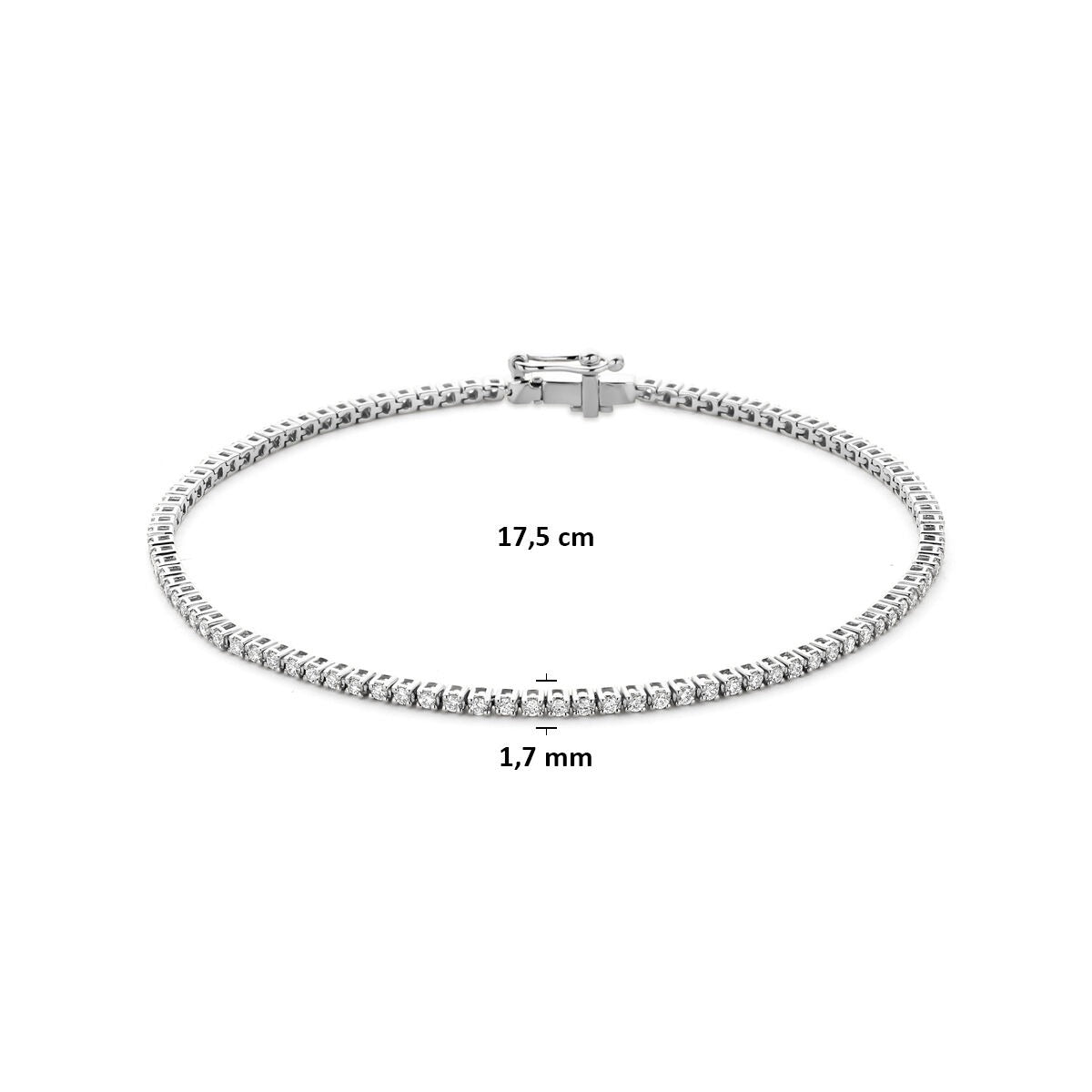 Bracciale tennis in oro bianco 14k con diamante lab grown