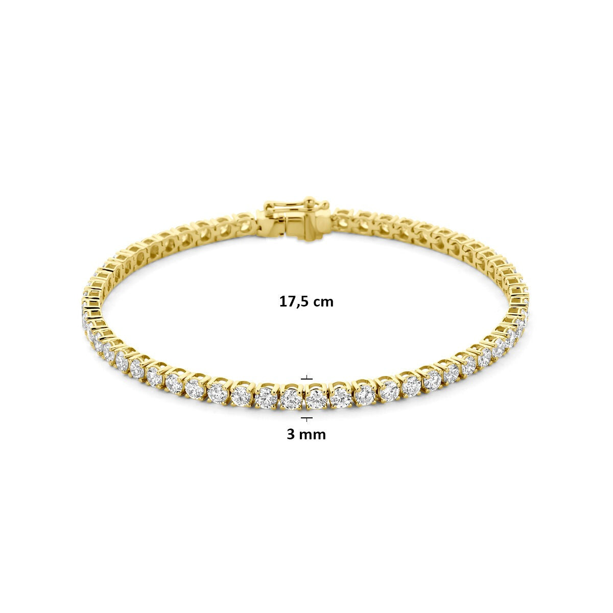 Bracciale tennis in oro 14k con diamante lab grown