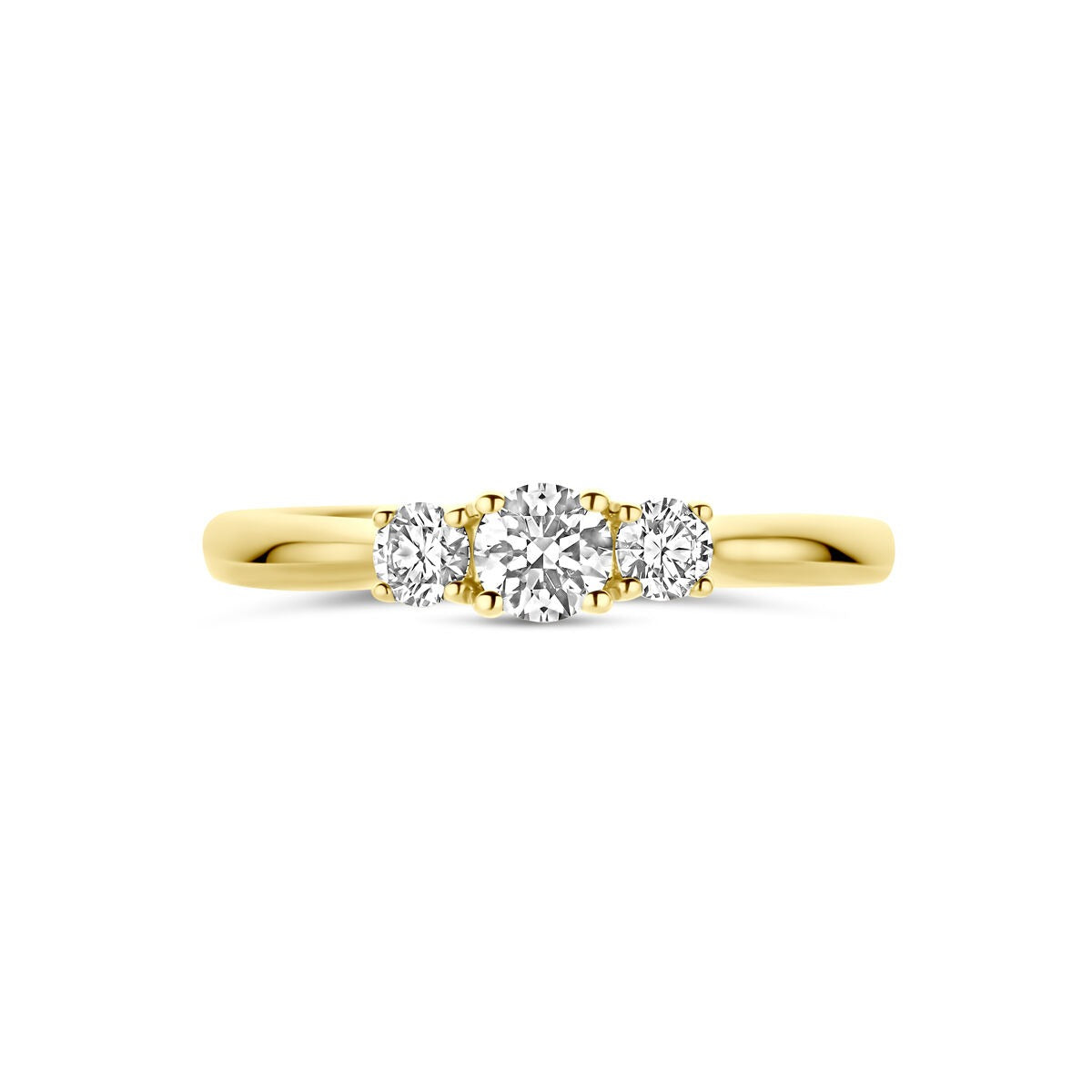 Anello in oro giallo 14k con diamante lab grown da 0.45ct