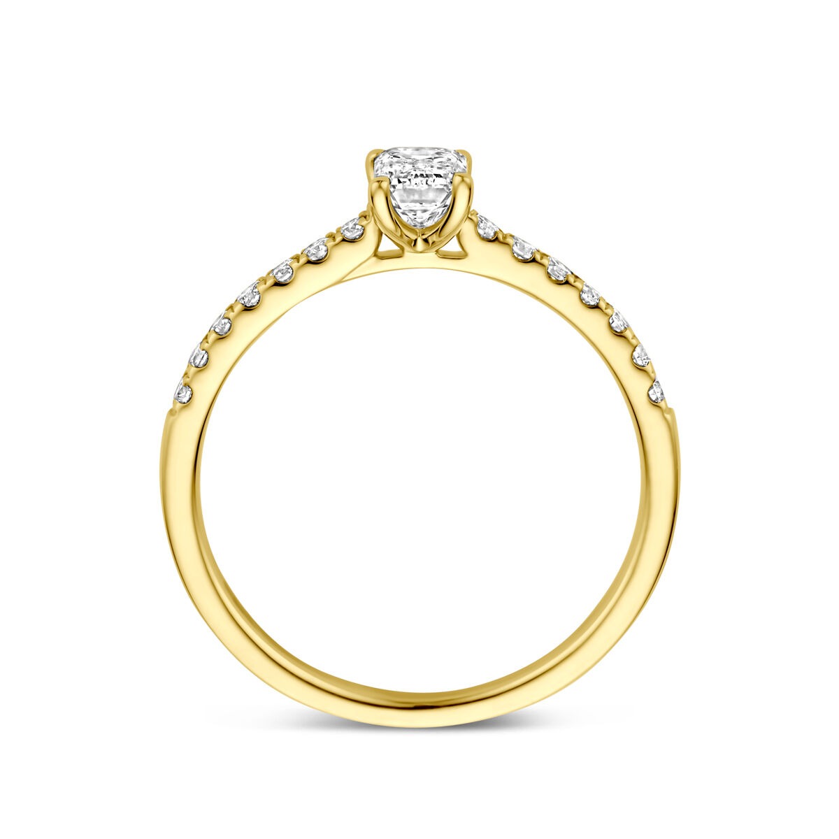 Anello in oro 14k con diamante lab grown – taglio smeraldo