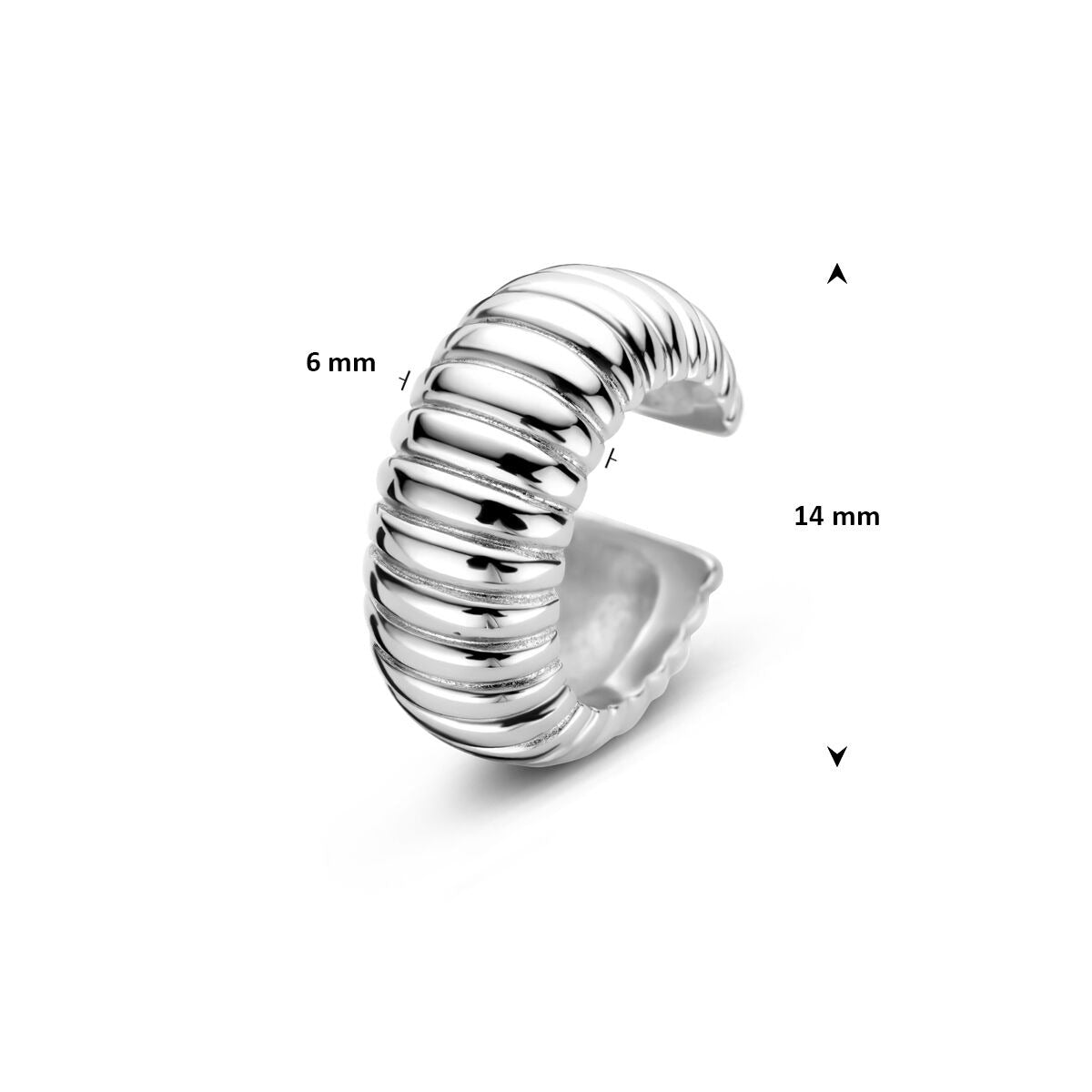 Ear cuff da donna in argento rodiato