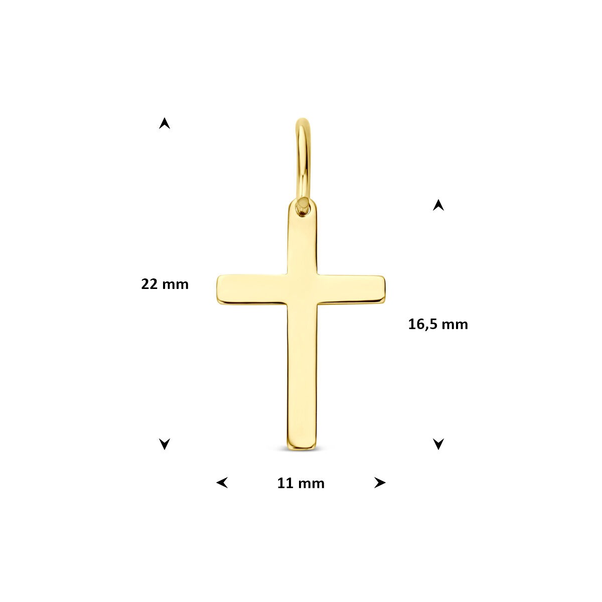 Ciondolo croce in oro giallo 9k