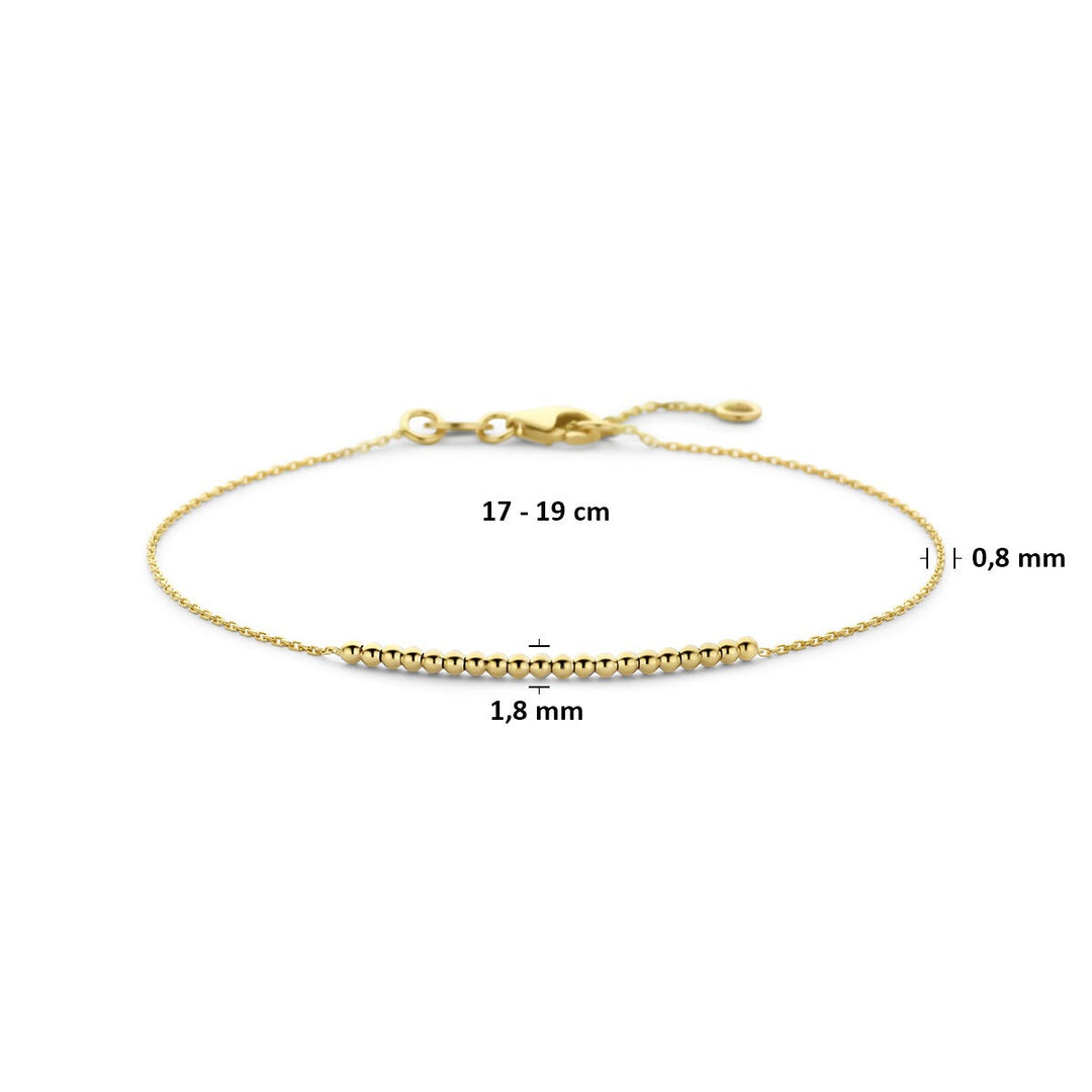 14k Geelgouden armband met bolletjes