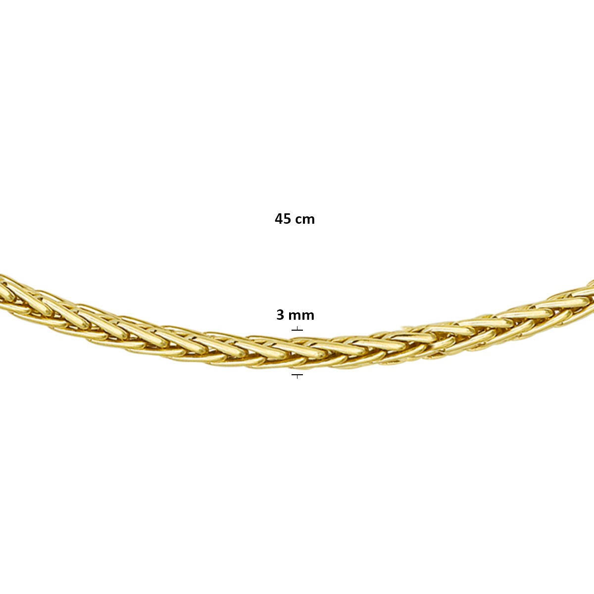 Collana coda di volpe in oro giallo 9k con anima d'argento
